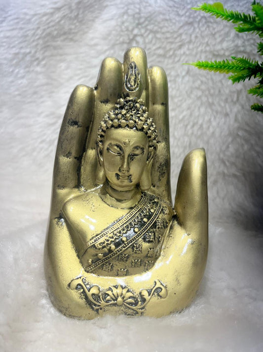 Golden Buddha Ornament with a radiant gold finish, beautifully crafted for luxurious home decor and spiritual gifting, symbolizing peace and serenity