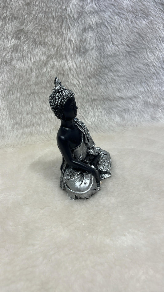 Elegant Silver Buddha Statue