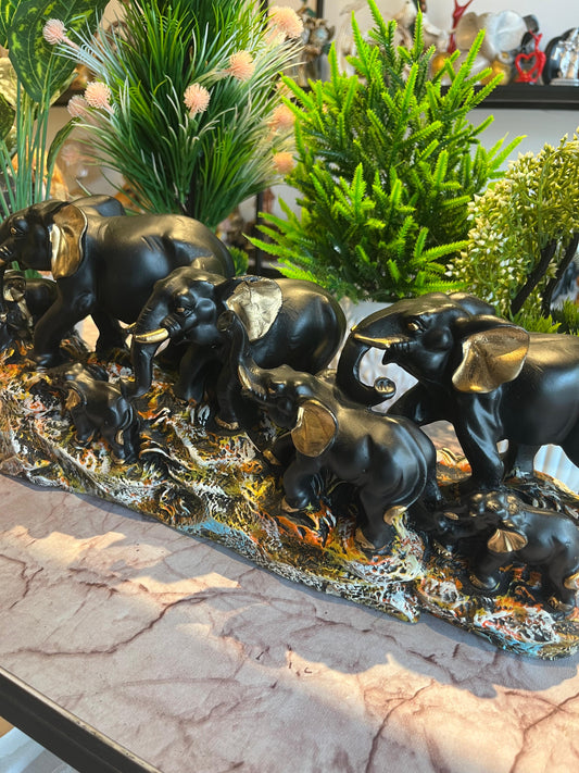 Black Polyresin Elephant Statue